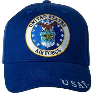 Mens US Air Force Hat Embroidered Adjustable Baseball Cap Military Blue USAF